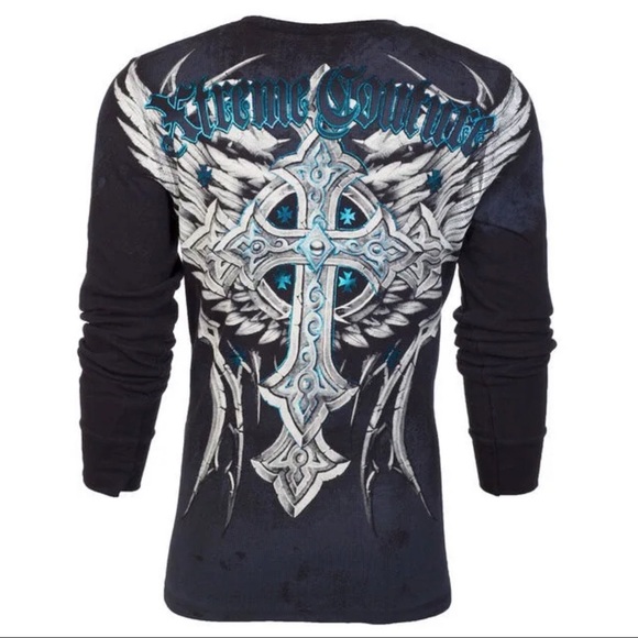 Xtreme Couture by Affliction Men's Thermal Shirt Panther - Picture 4 of 9